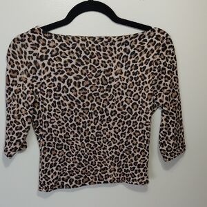 gaze Leopard Print Crop Top in Brown and Black